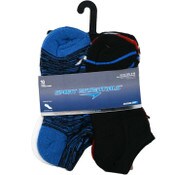 Wholesale - 10pk BLUE SPORT ESSENTIALS COLORBLOCK HC NS SOCKS SIZE 9-11 C/P 60, UPC: 193159198886